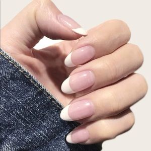 Oval French Ready-To-Wear False Nails 24pcs